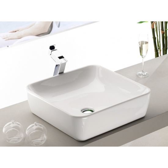Επικαθήμενος Νιπτήρας Πορσελάνης 46x46cm Cerastyle One IV 076000 Λευκό Επικαθήμενος Νιπτήρας Πορσελάνης 46x46cm Cerastyle One IV 076000 Λευκό